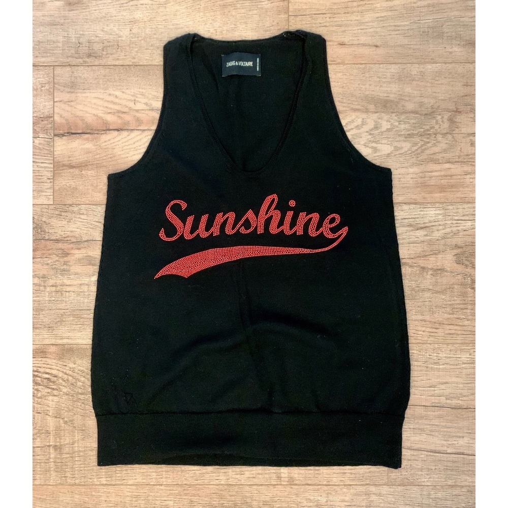 Zadig & Voltaire Black Sunshine Merino Wool Tank Top Size XS - Picture 3 of 7